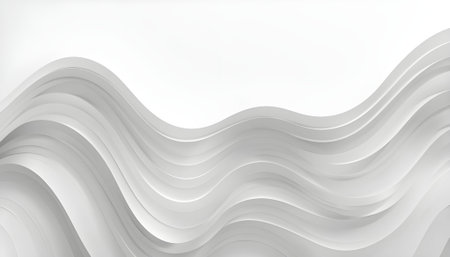 Abstract white background with waves. 3d rendering, 3d illustration.の素材