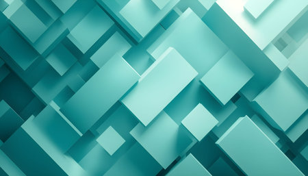 Abstract 3d rendering of geometric shapes. Creative background with blue cubes.の素材