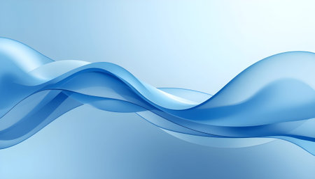 abstract blue background with smooth wavy lines, vector art illustrationの素材