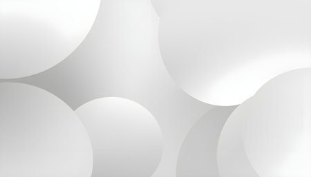 White abstract background with balls. 3d rendering, 3d illustration.の素材