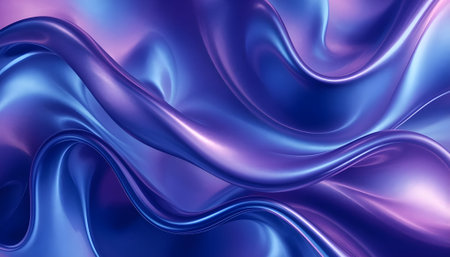 abstract background of blue silk or satin with some smooth folds in itの素材