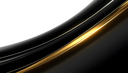 Abstract black and gold wavy background. Vector illustration eps10の素材