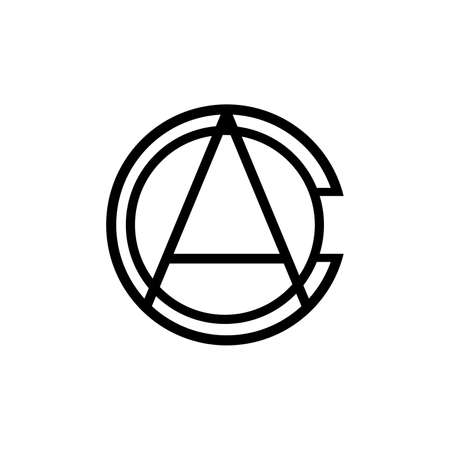 Geometric Letter A O C logo in lines styleのイラスト素材