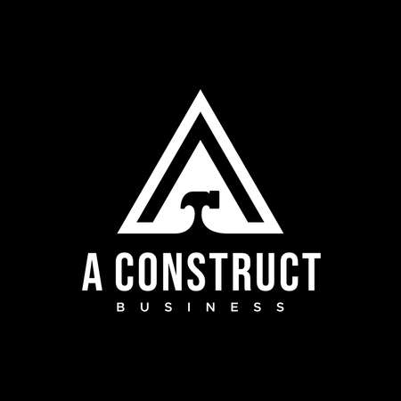 Letter A hammer logo for building construction companyのイラスト素材