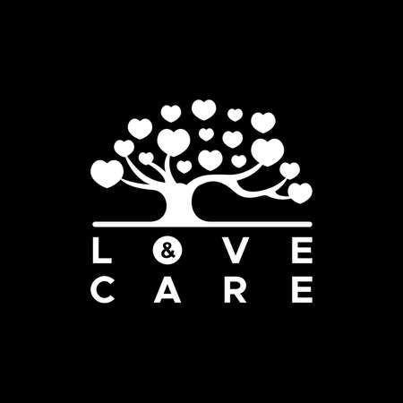 Tree loves logo for health care company that grow up with loveのイラスト素材