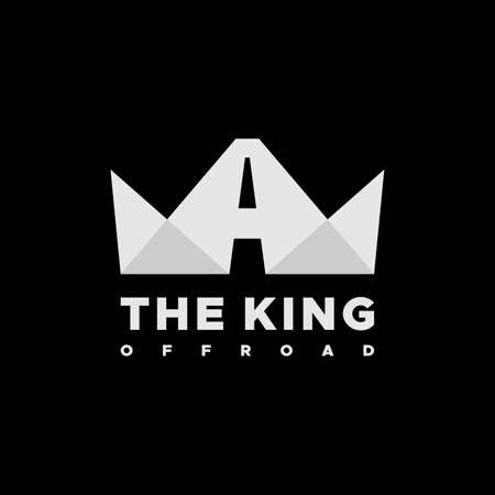 Flat abstract modern geometric Crown King Letter A and road graphic logoのイラスト素材