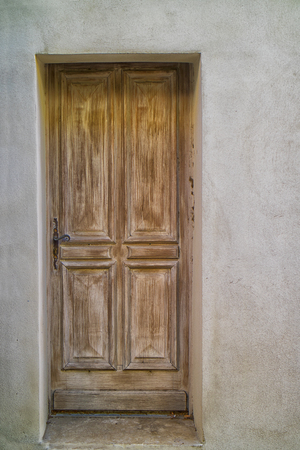 Wood door in Camargue area, provence, franceの写真素材
