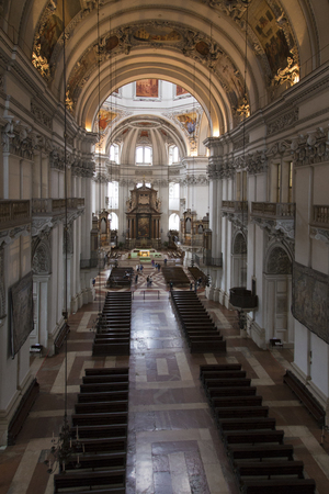 nave of the Salzburg Cathedral, Austriaのeditorial素材