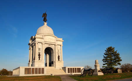 The Pennsylvania Memorial Monument, in the Gettysburg National Military Park, in Adams County,...