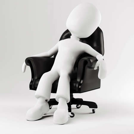 3d man sitting in an arm chairの写真素材