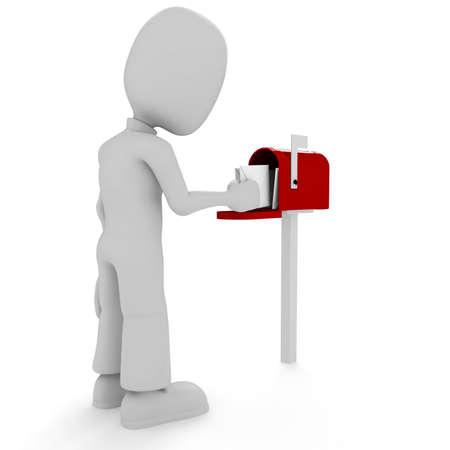 3d man mail deliveryの写真素材