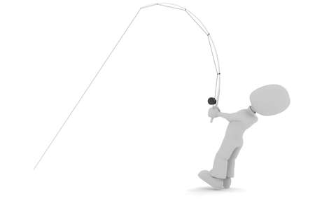 3d man fishermanの写真素材