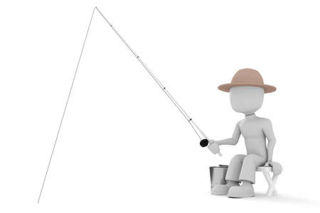 3d man fishermanの写真素材