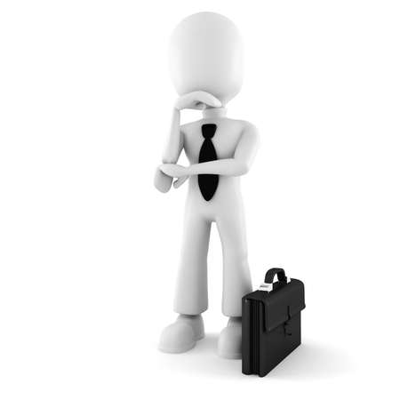 3d man businessman wondering how many times he will be downloaded :)の写真素材