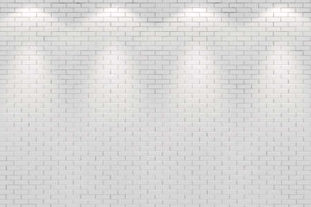 vlank room wall lit by four spot lightsの写真素材