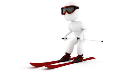 3d man extreme winter sportの写真素材