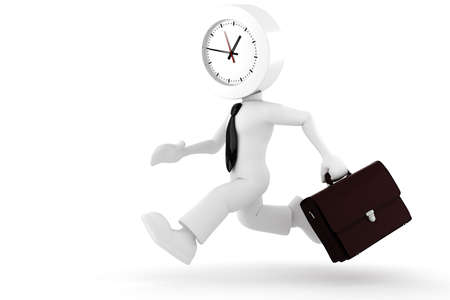 3d man,  businessman running out of time