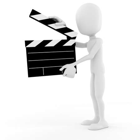 3d man director on stage, ACTION !の写真素材