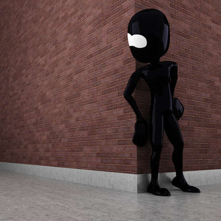 3d man evil criminal robing a business manの写真素材