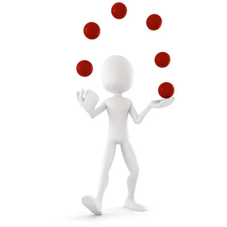 3d man jongleur, entertaining the crowdの写真素材