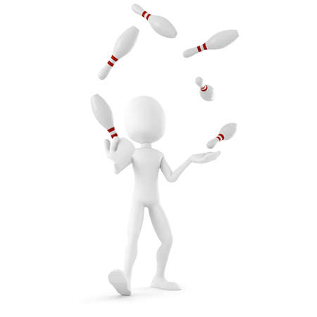 3d man jongleur, entertaining the crowdの写真素材