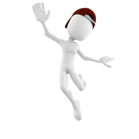 3d man street dancer performing some cool movesの写真素材