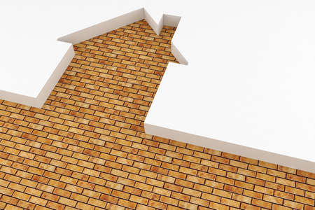 3d house shape metaphorの写真素材