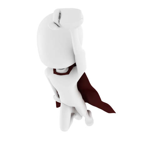 3d man superhero at rescue !の写真素材