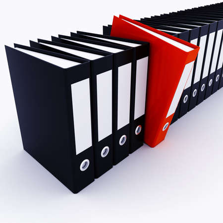3d dossiers on white backgroundの写真素材
