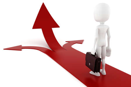 3d man on arrow - competition comceptの写真素材