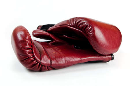 box gloves, isolated on white backgroundの写真素材