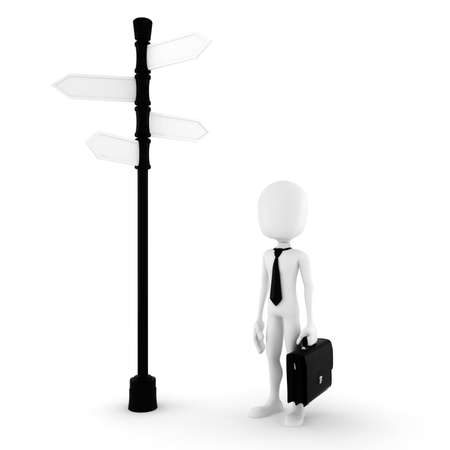 3d man looking for the right path to successの写真素材