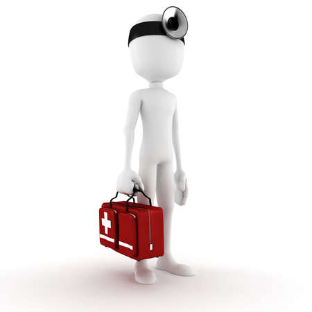 3d man doctor , on white backgroundの写真素材