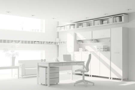 3d clay render of a modern interior designの写真素材