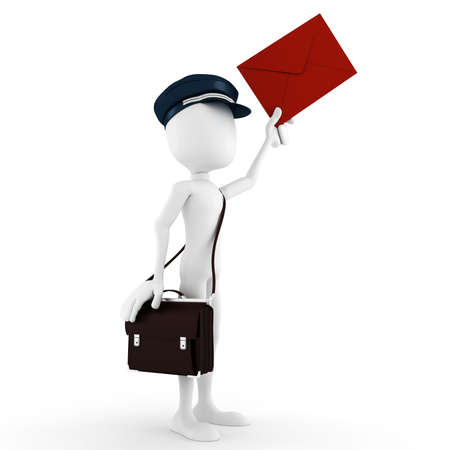 3d man delivering the mailの写真素材