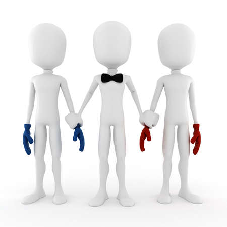 3d man business competition conceptの写真素材