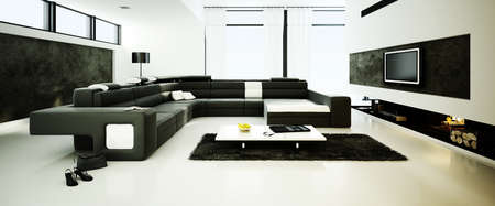 3d render of a modern interior design