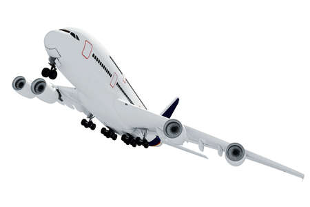 3d airplane on white background