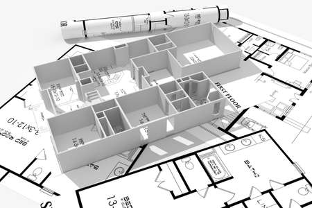 3d home plans conceptの写真素材