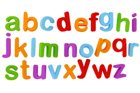 3d colorful letter, on white backgroundの写真素材