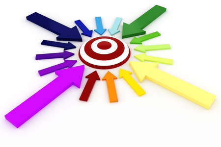 3d targhet and colorful arrows
