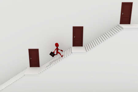 3d man runing up a stair