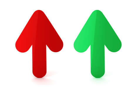 3d colorful arrows on white backgroundの写真素材