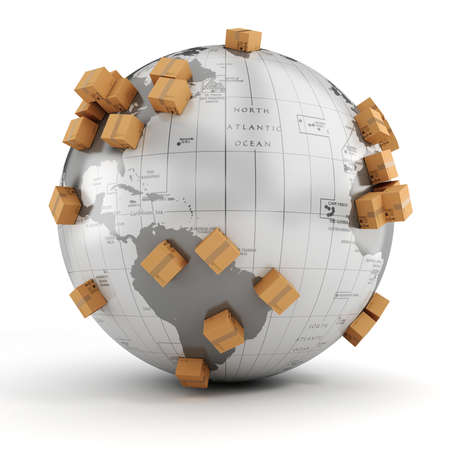 3d global business commerce conceptの写真素材