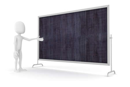 3d man standing near a blank board, presentationの写真素材