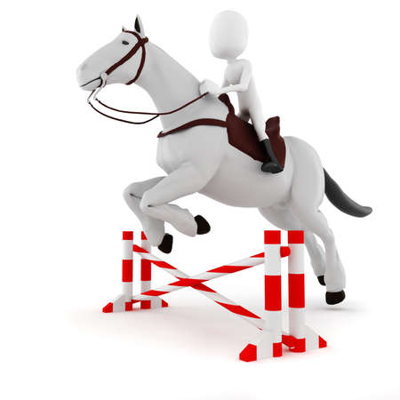 3d man riding a horseの写真素材