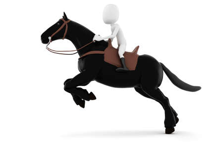 3d man riding a horse