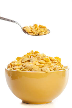 fresh cereal cornflakes in a bowl