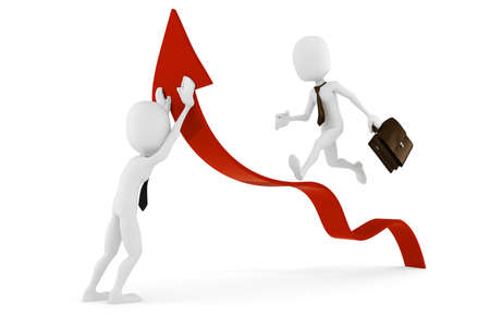 3d man businessman and arrowの写真素材