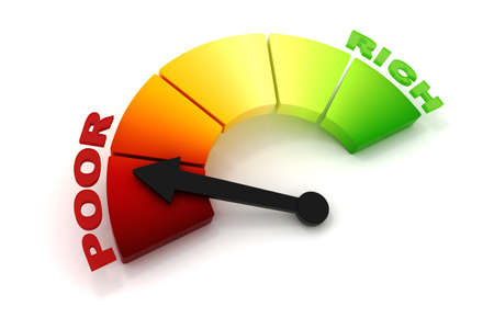 3d poor-rich graph on white backgroundの写真素材